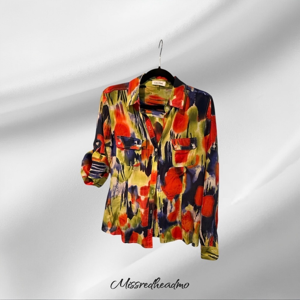 Calvin Klein Abstract Button Down Shirt